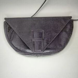 Vintage Robert Bastien Shoulder Bag Crocodile Embossed Pattern Leather Purse